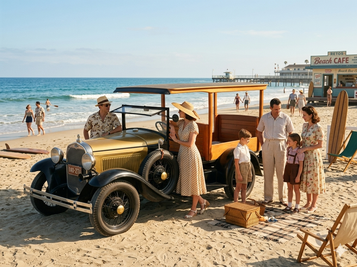 Ford Woody 1930 — Beach