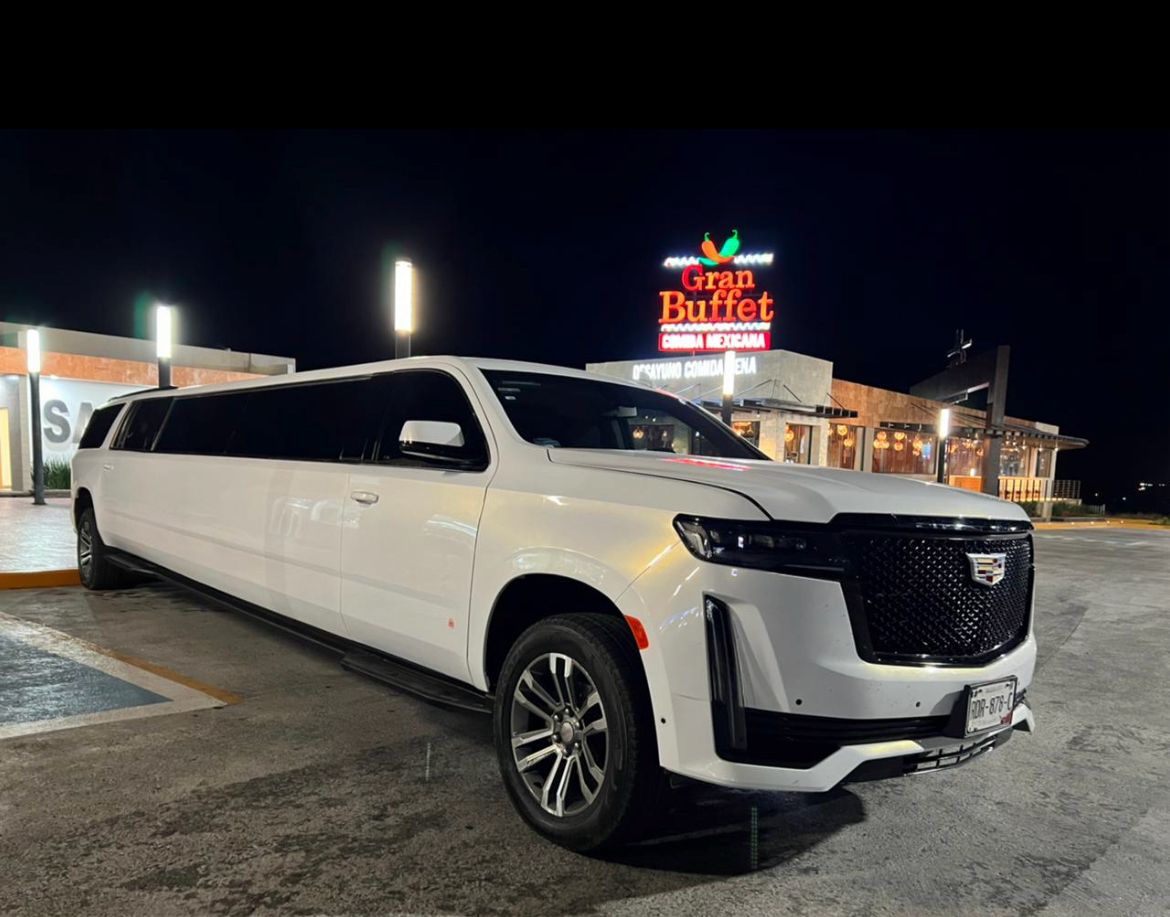 Cadillac white limousine